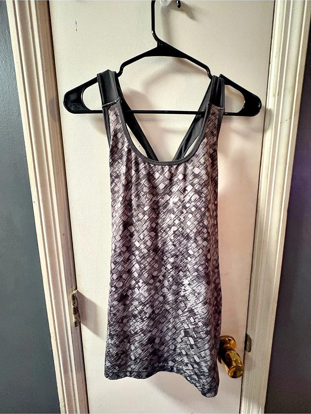 Aspire Women's Animal Print Tank in Gray Size Medium
